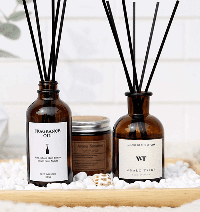 Flower Reed Diffuser Set Eucalyptus & Lavender Scent for Bathroom Accessories Shelf Decor & Air Fresheners, Sticks Defusers with 4.0 Fl Oz Essential Oils, House Bedroom Office Decor & Gift - Image 6