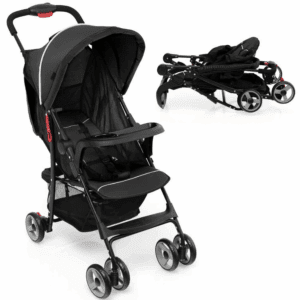 Baby Stroller, Infant Carriage Bassinet Stroller,Toddler Travel Stroller for Airplane with Adjustable Backrest and Canopy