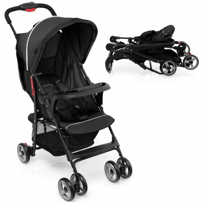 Baby Stroller, Infant Carriage Bassinet Stroller,Toddler Travel Stroller for Airplane with Adjustable Backrest and Canopy