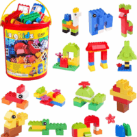 Big Building Block Set - 214 Pieces Toddler Educational Toy Classic Large Size Building Block Bricks - 13 Fun Shapes and Storage Bucket - Compatible with All Major Bulk Bricks Set - Image 2