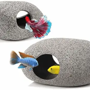 Stackable Aquarium Decoration Rock Caves, Fish Tank Accessories Cave Hideout, Hideaway for Shrimp Cichlid Cave Hiding Breeding Spawning, Betta Fish Hideout