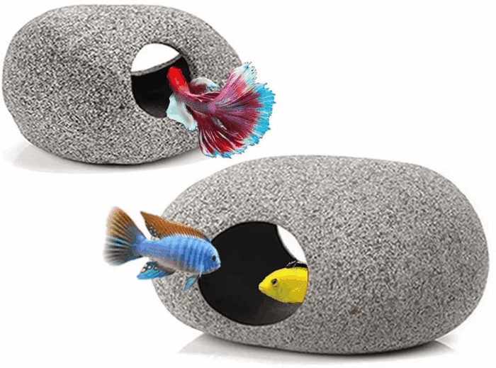 Stackable Aquarium Decoration Rock Caves, Fish Tank Accessories Cave Hideout, Hideaway for Shrimp Cichlid Cave Hiding Breeding Spawning, Betta Fish Hideout