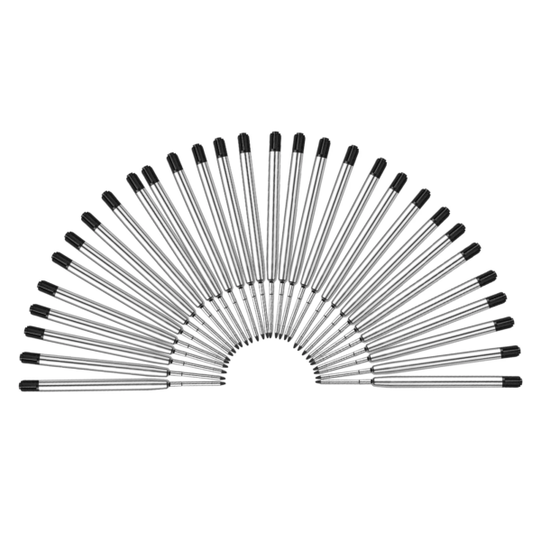 30Pcs Smooth Replaceable Universal Home Ballpoint Pen Refill Oily Metal