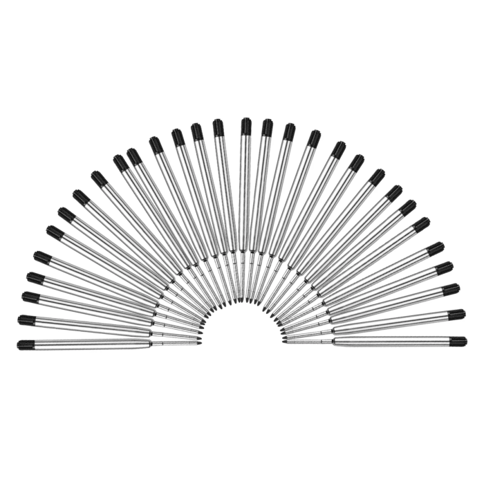 30Pcs Smooth Replaceable Universal Home Ballpoint Pen Refill Oily Metal