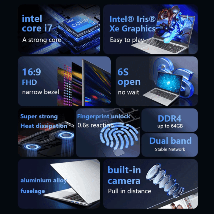 Laptop, 15.6" FHD, Intel Core I7, 32GB 1TB SSD, Windows 11 Laptop - Image 2
