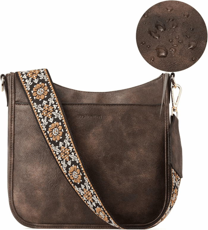 Crossbody Bags for Women Trendy Vegan Leather Hobo Purses Shoulder Handbags with Wide Shoulder Strap - Image 6