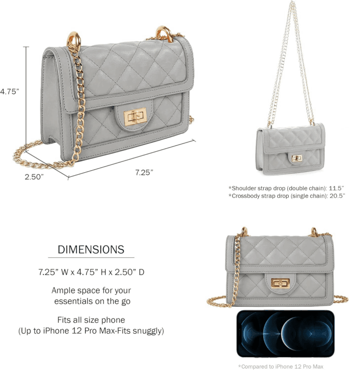 Small Quilted Crossbody Bag, Trendy Designer Mini Shoulder Bag, Phone Wallet Purse for Women - Image 3