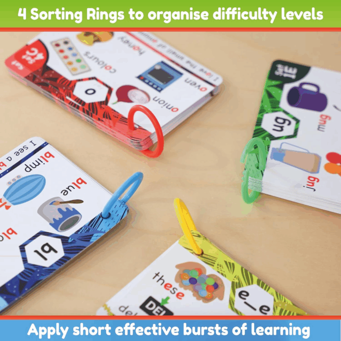 Phonics Flash Cards - Learn to Read in 20 Stages - Digraphs CVC Blends Long Vowel Sounds - Games for Kids Ages 4-8 Kindergarten First Second Grade Homeschool Educational Study Activity - Image 8