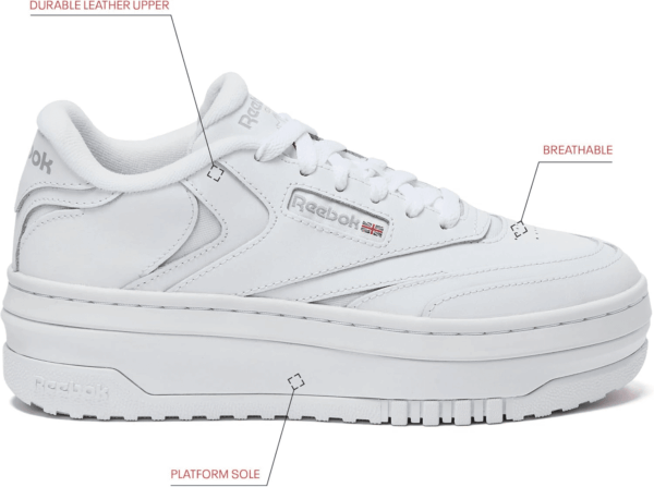 Womens Club C Extra Platform Sneakers - Image 2