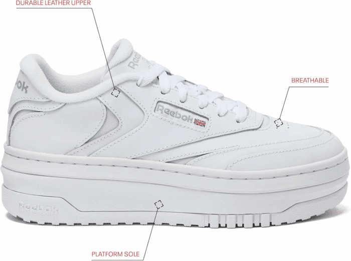 Womens Club C Extra Platform Sneakers - Image 2