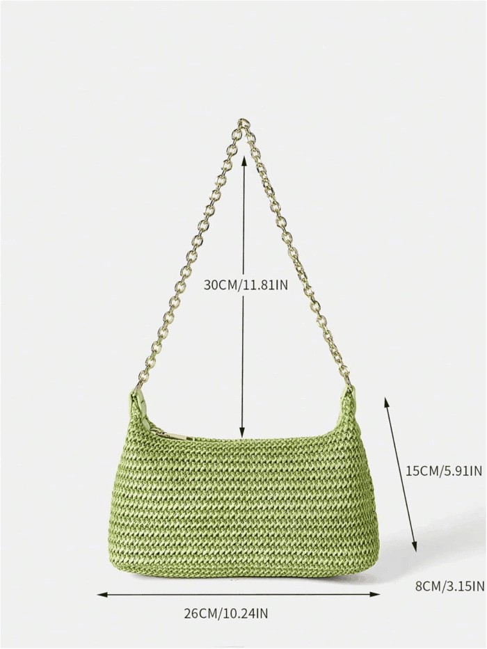Women'S Straw Woven Shoulder Bag Tote Handbag Summer Beach Purse - Image 6