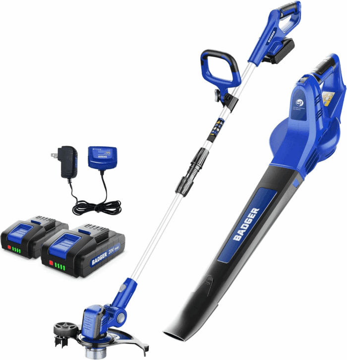 20V Weed Wacker, Leaf Blower, String Trimmer, Lightweight, Adjustable Telescopic Shaft, Easy to Use and Convert, 2 * 2Ah Battery & 1*Charger