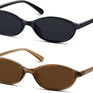 Retro Oval Sunglasses for Women 90S Design Small Cat Eye Sun Glasses UV Protection Y2K Trendy Narrow Shades