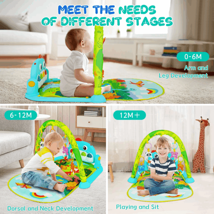 Baby Play Mat,Baby Gym Play Mats Baby Toys,Kick and Play Piano Gym,Baby Play Piano Gym,Musical Activity Center for Baby,Play Mats for Babies and Toddlers,Tummy Time Mat Toys 0-3-6-12 Months - Image 5