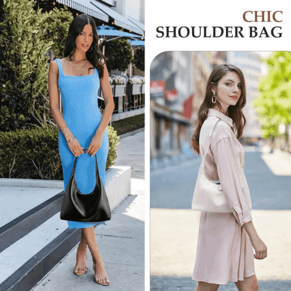 Leather Hobo Bags for Women Small Soft Shoulder Purse Slouchy Tote Handbags with Double Zipper Design 2025 - Image 3