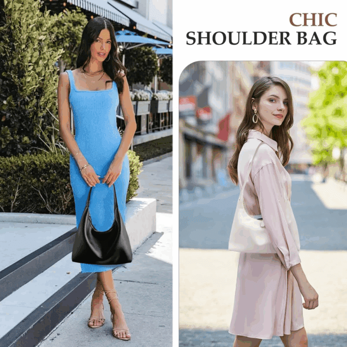 Leather Hobo Bags for Women Small Soft Shoulder Purse Slouchy Tote Handbags with Double Zipper Design 2025 - Image 3