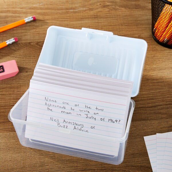 Index Card Box, 3" X 5", White, Desktop Organizers - Image 2