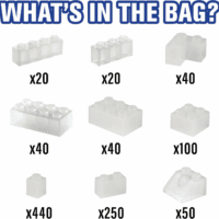 Building Block Bricks - 1000 Pc Bulk Set of Unique Clear Color with 54 Roof Pieces - Great for Activity Tables, Creativity & School Projects - Image 2