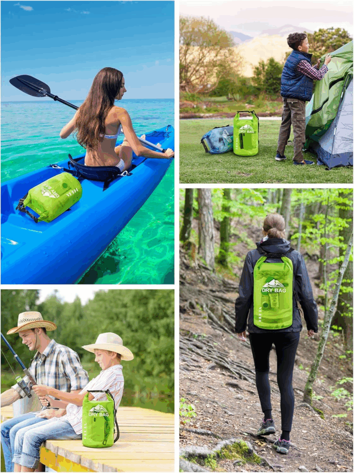 Dry Bag Waterproof for Women Men, 5L/10L/20L/30L/40L Roll Top Lightweight Dry Storage Bag Backpack with Phone Case for Travel, Swimming, Boating, Kayaking, Camping & Beach, 11 Transparent Colors - Image 6