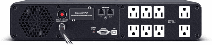 CP1500PFCRM2U PFC Sinewave UPS System, 1500VA/1000W, 8 Outlets, AVR, Short Depth 2U Rackmount - Image 3