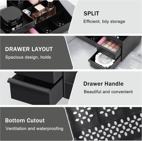 Cologne Organizer for Men Perfume Organizers Vanity Organizers Cologne Stands with Drawers Bathroom Stand and Storage Desk Display Dresser Organizer Countertop Makeup Organizers for Skincare Toiletry - Image 5