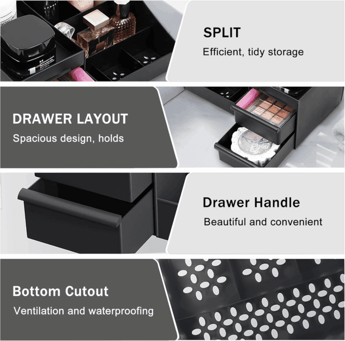 Cologne Organizer for Men Perfume Organizers Vanity Organizers Cologne Stands with Drawers Bathroom Stand and Storage Desk Display Dresser Organizer Countertop Makeup Organizers for Skincare Toiletry - Image 5