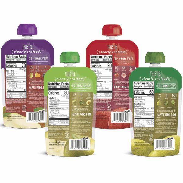 Organics Stage 2 Baby Food Pouches, Gluten Free, Vegan & Healthy Snack, Clearly Crafted Fruit & Veggie Puree, Fruit & Veggie Variety Pack, 4 Ounces (Pack of 16), Amazon Exclusive - Image 8