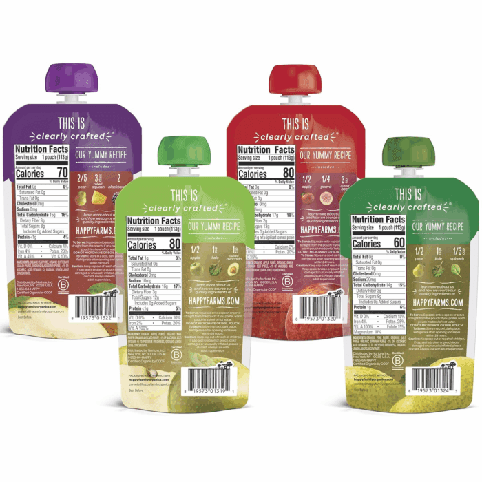 Organics Stage 2 Baby Food Pouches, Gluten Free, Vegan & Healthy Snack, Clearly Crafted Fruit & Veggie Puree, Fruit & Veggie Variety Pack, 4 Ounces (Pack of 16), Amazon Exclusive - Image 8