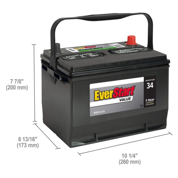 Value Lead Acid Automotive Battery, Group Size 34 12 Volt, 600 CCA - Image 5