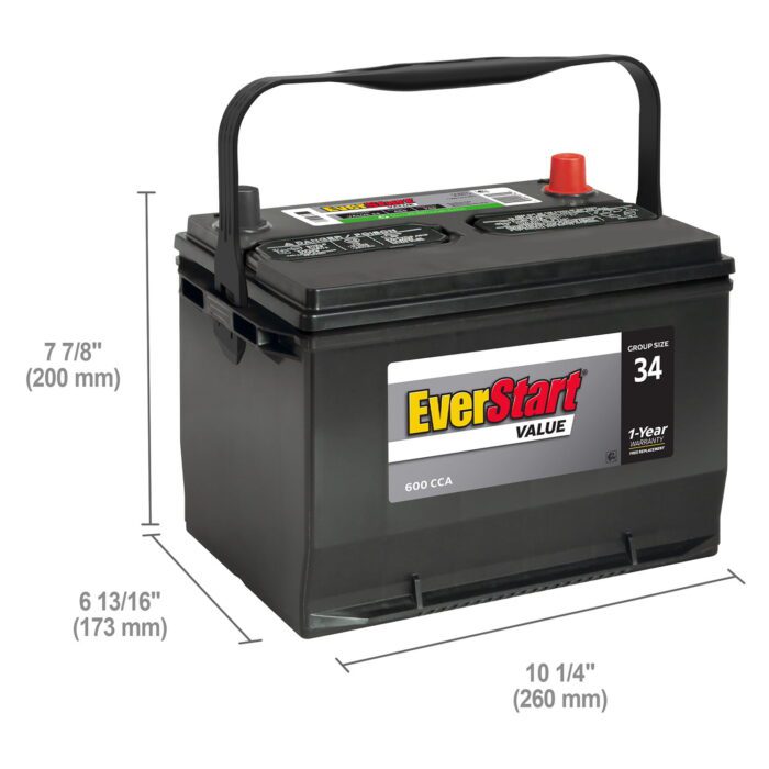 Value Lead Acid Automotive Battery, Group Size 34 12 Volt, 600 CCA - Image 5