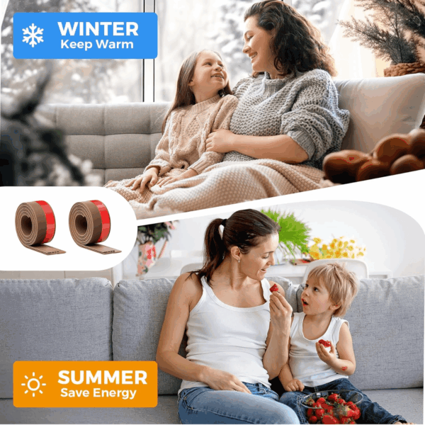 2 Pack Door Draft Stopper, under Door Draft Blocker, Soundproof Door Sweep Weather Stripping for Doors, 39" L X 2" W Brown, Home Improvement for New Home - Image 3