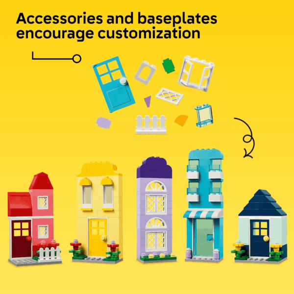 Classic Creative Houses Brick Building Set for Kids, Toy House Gift with Accessories and Doll Houses, Creative Toy for Young Builders, Boys and Girls Ages 4 and Up, 11035 - Image 6