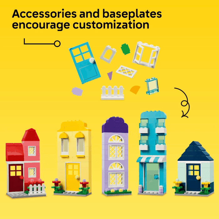 Classic Creative Houses Brick Building Set for Kids, Toy House Gift with Accessories and Doll Houses, Creative Toy for Young Builders, Boys and Girls Ages 4 and Up, 11035 - Image 6