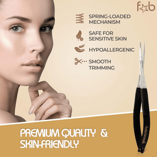 Soft Grip Eyebrow Trimmers | Brow Scissors for Women and Men | Precise & Sharp | Stainless Steel Tip Beauty Scissors | Eyebrow Grooming & Shaping | Brow Care | Eyelashes, Beard, & Nose Hair Trimmer - Image 2
