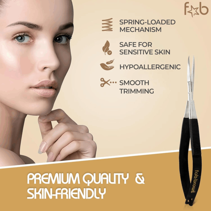 Soft Grip Eyebrow Trimmers | Brow Scissors for Women and Men | Precise & Sharp | Stainless Steel Tip Beauty Scissors | Eyebrow Grooming & Shaping | Brow Care | Eyelashes, Beard, & Nose Hair Trimmer - Image 2