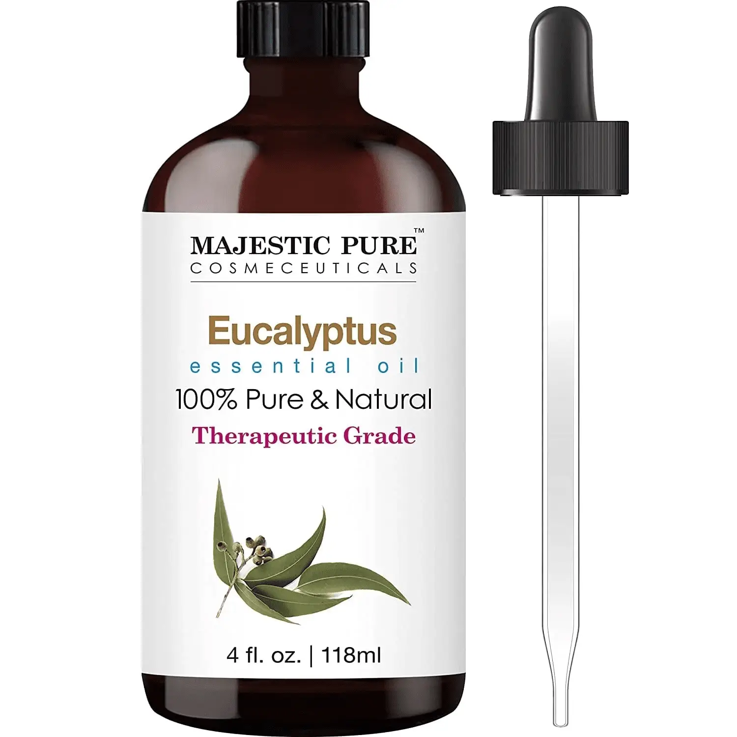 Eucalyptus Essential Oil | 100% Pure and Natural Eucalyptus Oil | Premium Grade Essential Oils for Hair Care, Home Diffusers, Skin, Aromatherapy, Massage and Humidifiers | 4 Fl Oz