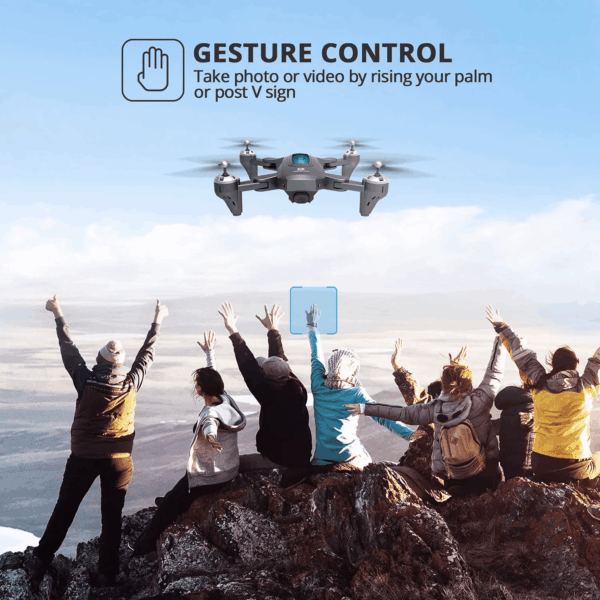 D10 Drone with 1080P Camera, Gravity Control, Altitude Hold, Carrying Case, 2 Batteries, Gray - Image 6