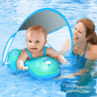 Baby Swimming Float with UPF50+ Sun Canopy Baby Floats for Pool No Flip Overbaby Pool for Baby Age of 3-36 Months - Image 7