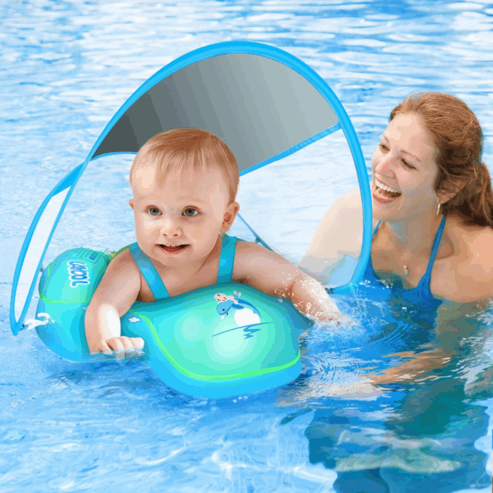 Baby Swimming Float with UPF50+ Sun Canopy Baby Floats for Pool No Flip Overbaby Pool for Baby Age of 3-36 Months - Image 7