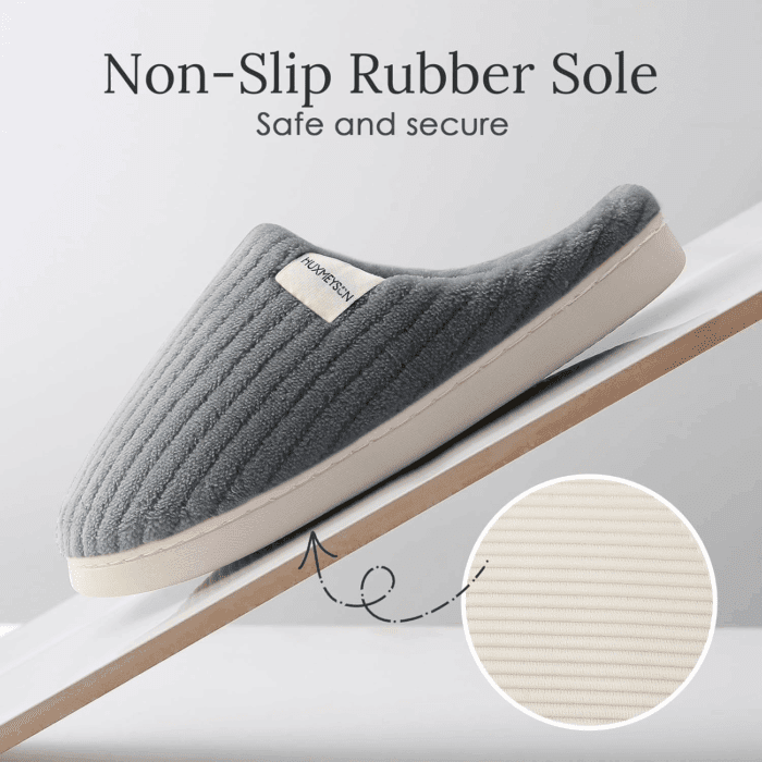 Slippers for Women, Warm Memory Foam Comfy House Slippers with Anti-Skid Rubber Sole for Indoor and Outdoor - Image 6
