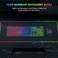 Wireless Keyboard and Mouse Combo RGB Backlit Rechargeable 2.4Ghz Quiet 108 Keys Keyboard-Black - Image 6