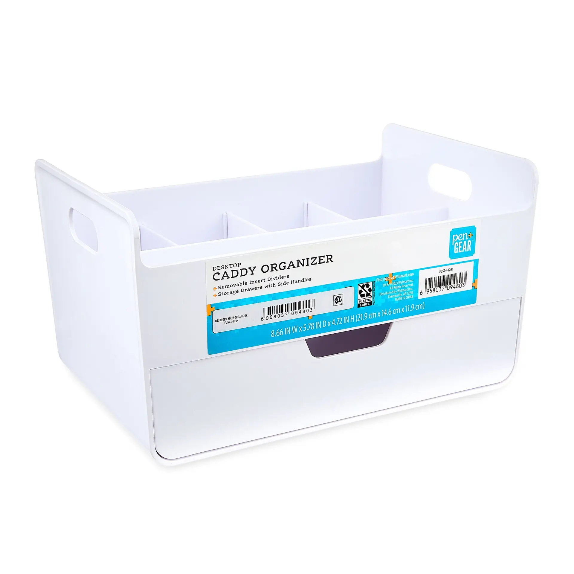 Plastic Desktop Caddy Organizer, White - Image 2