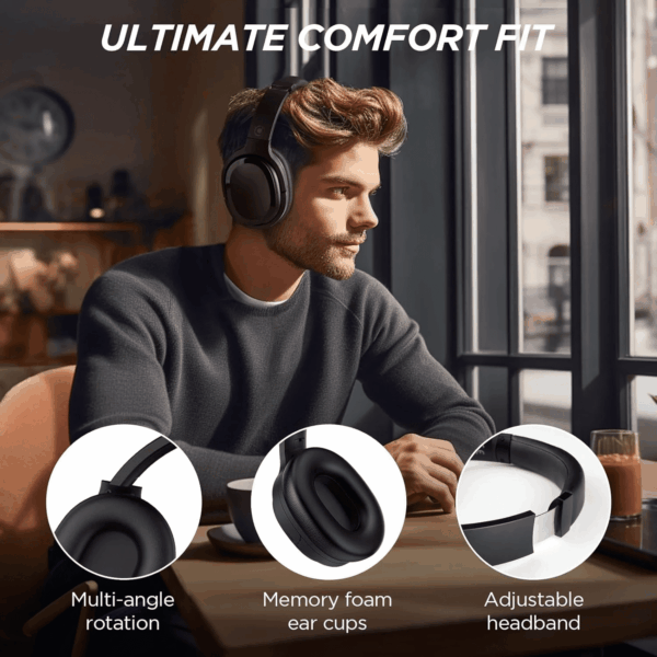 Hybrid Active Noise Cancelling Headphones Wireless over Ear Bluetooth Headphones Wireless Headphones with Deep Bass, Clear Calls, Comfortable Fit, 30H, Bluetooth 5.2 - Image 5