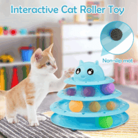20 PCS Cat Roller Toy 3-Level Turntable for Indoor Cats - Kitten Set with Teaser, Mice, Spring, and Various Ball Toys - Image 5