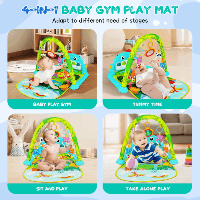 Baby Play Mat,Baby Gym Play Mats Baby Toys,Kick and Play Piano Gym,Baby Play Piano Gym,Musical Activity Center for Baby,Play Mats for Babies and Toddlers,Tummy Time Mat Toys 0-3-6-12 Months - Image 2