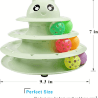Cat Toy Roller 3-Level Turntable Cat Toy Balls with Six Colorful Balls Interactive Kitten Fun Mental Physical Exercise Puzzle Toys - Image 2