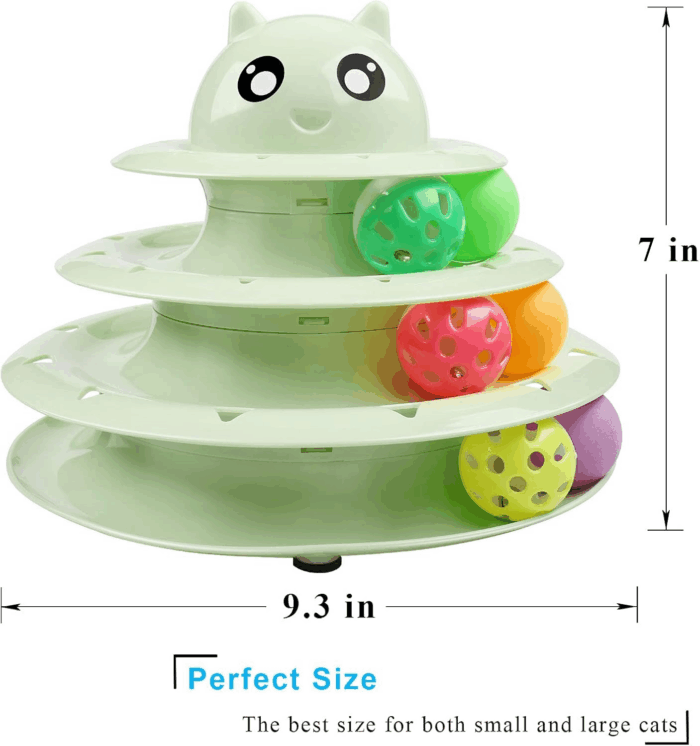 Cat Toy Roller 3-Level Turntable Cat Toy Balls with Six Colorful Balls Interactive Kitten Fun Mental Physical Exercise Puzzle Toys - Image 2