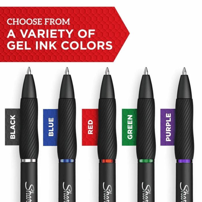 S-Gel Pen, Retractable, Medium 0.7Mm, Black Ink, 2 Count - Image 5