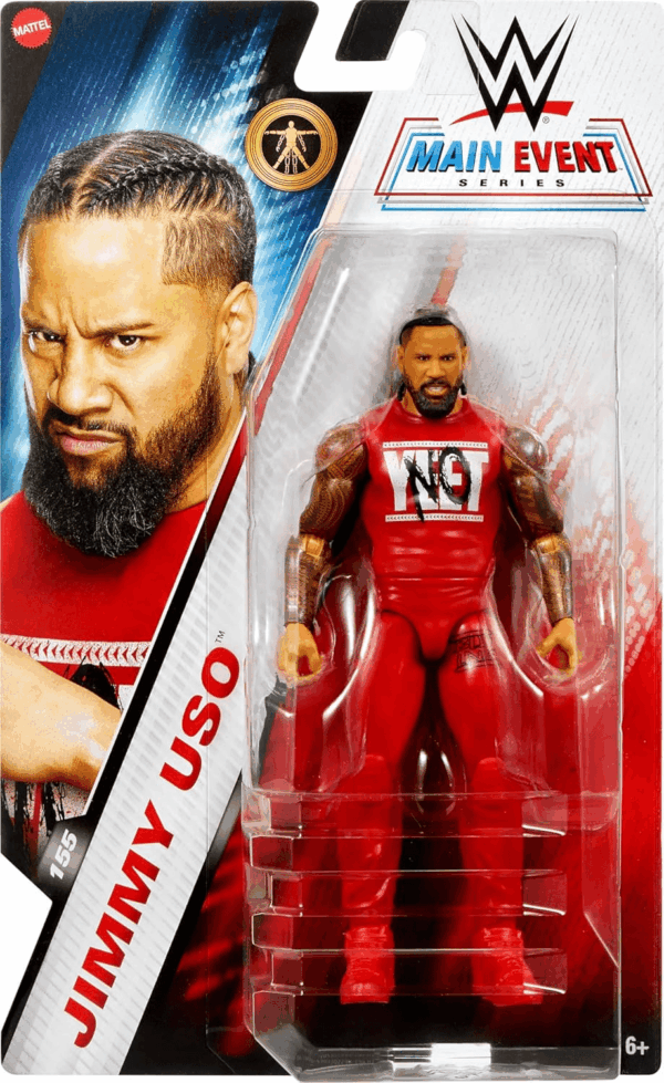 WWE Jimmy USO Action Figure, Main Event Series #155 6-Inch Collectible with 10 Articulation Points & Life-Like Look - Image 2