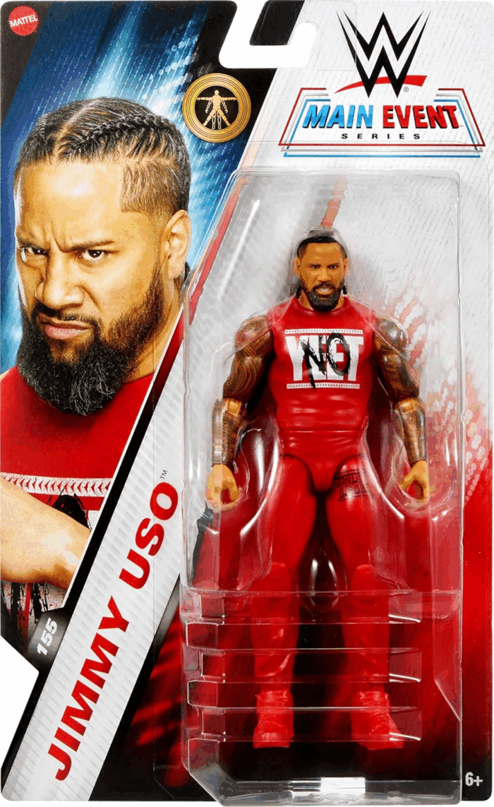 WWE Jimmy USO Action Figure, Main Event Series #155 6-Inch Collectible with 10 Articulation Points & Life-Like Look - Image 2